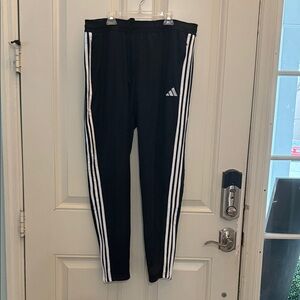 Adidas WomansBlack Track Pants with White Stripes